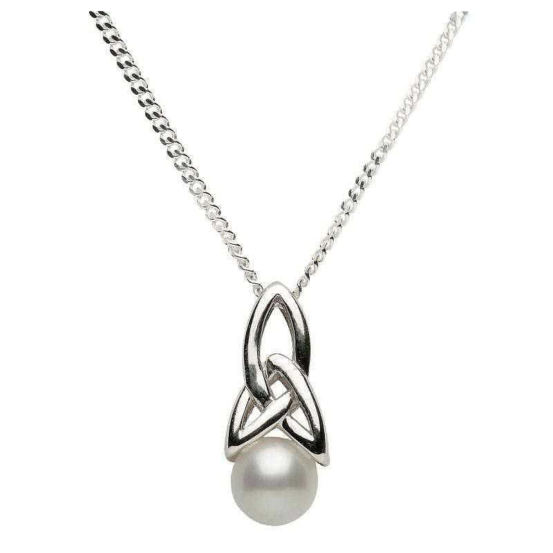 Silver Trinity Pearl Necklace