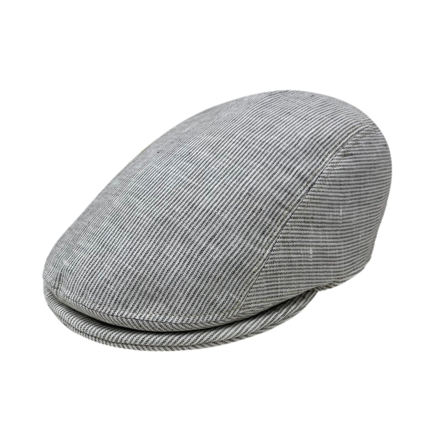 Boston Pinstripe Linen Driving Cap