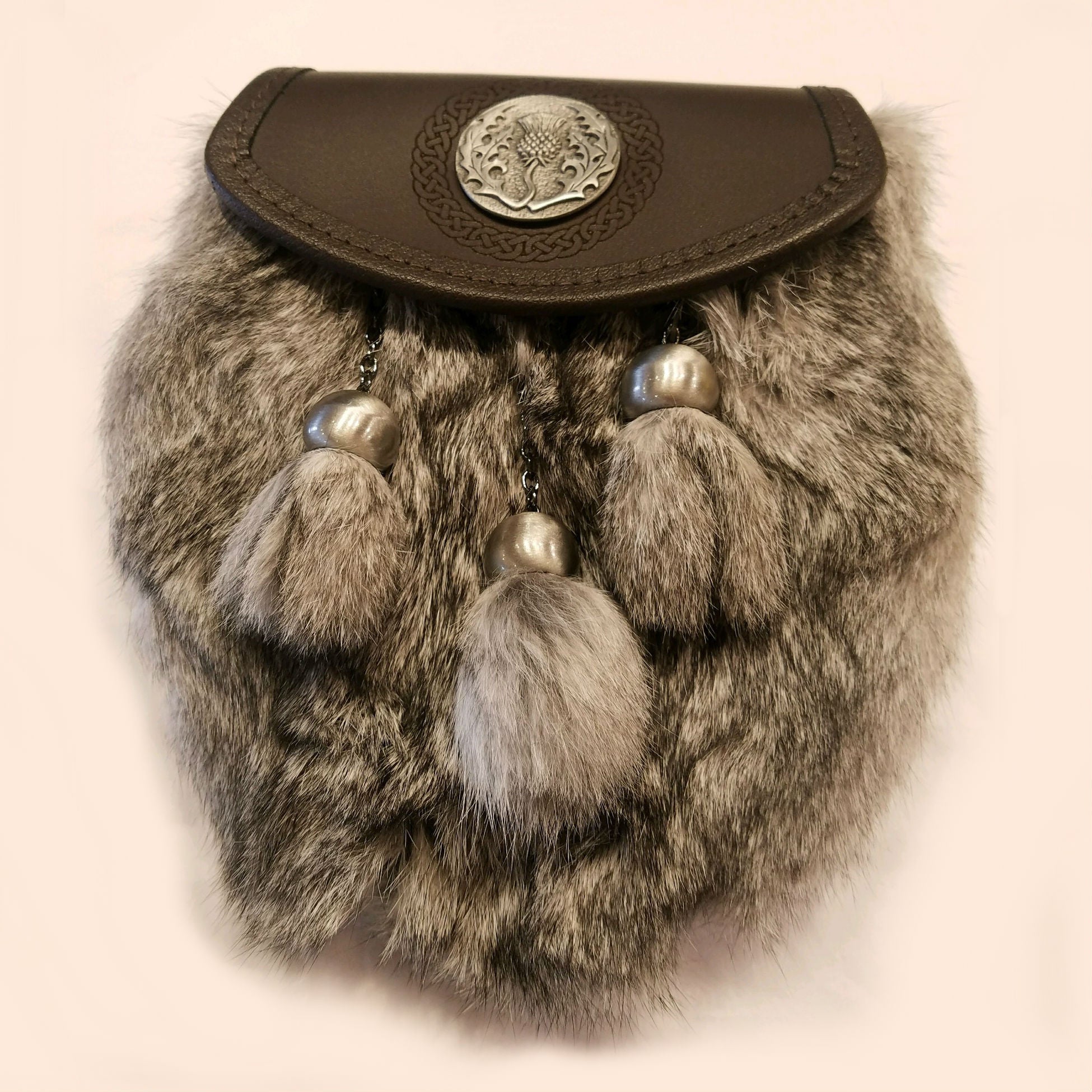 grey chinchilla semi-dress sporran for a kilt
