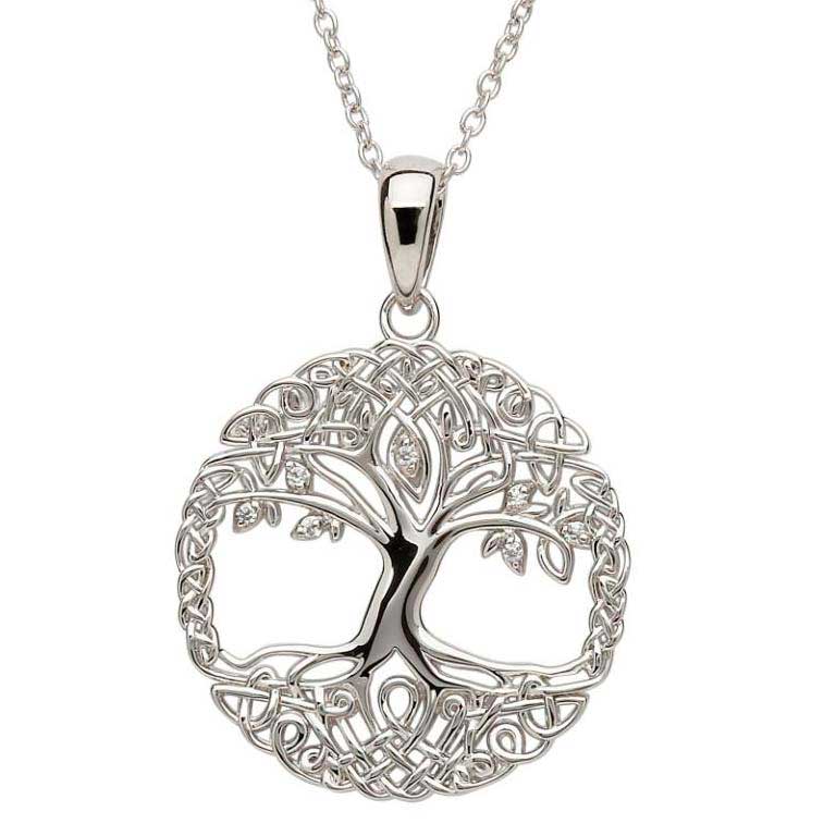 Sterling Silver Tree of Life CZ Pendant