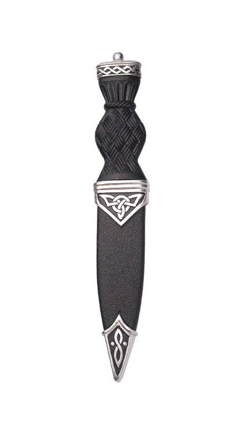 Celtic Polished Sgian Dubh - Plain Top