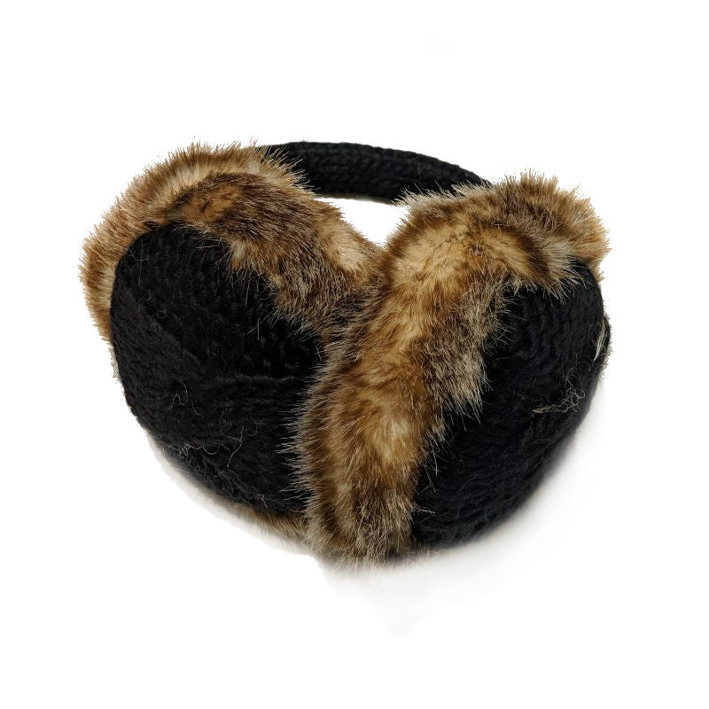 Black Ear Muffs with Faux Fur