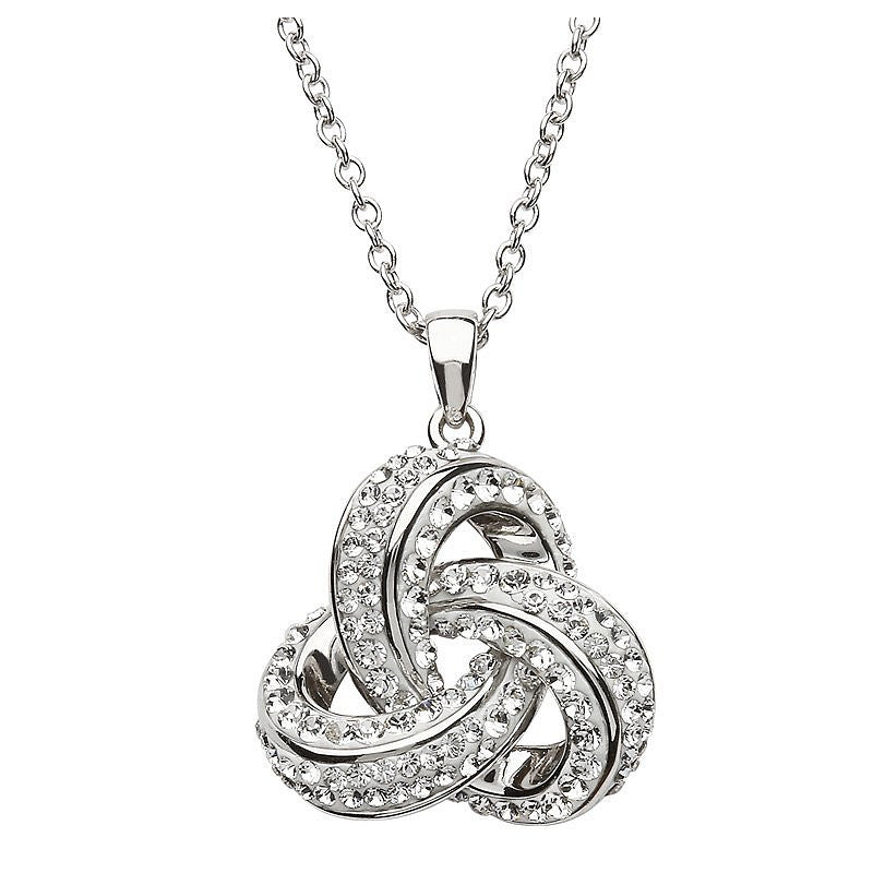 Sterling Silver Trinity Necklace w/ Swarvoski Crystals