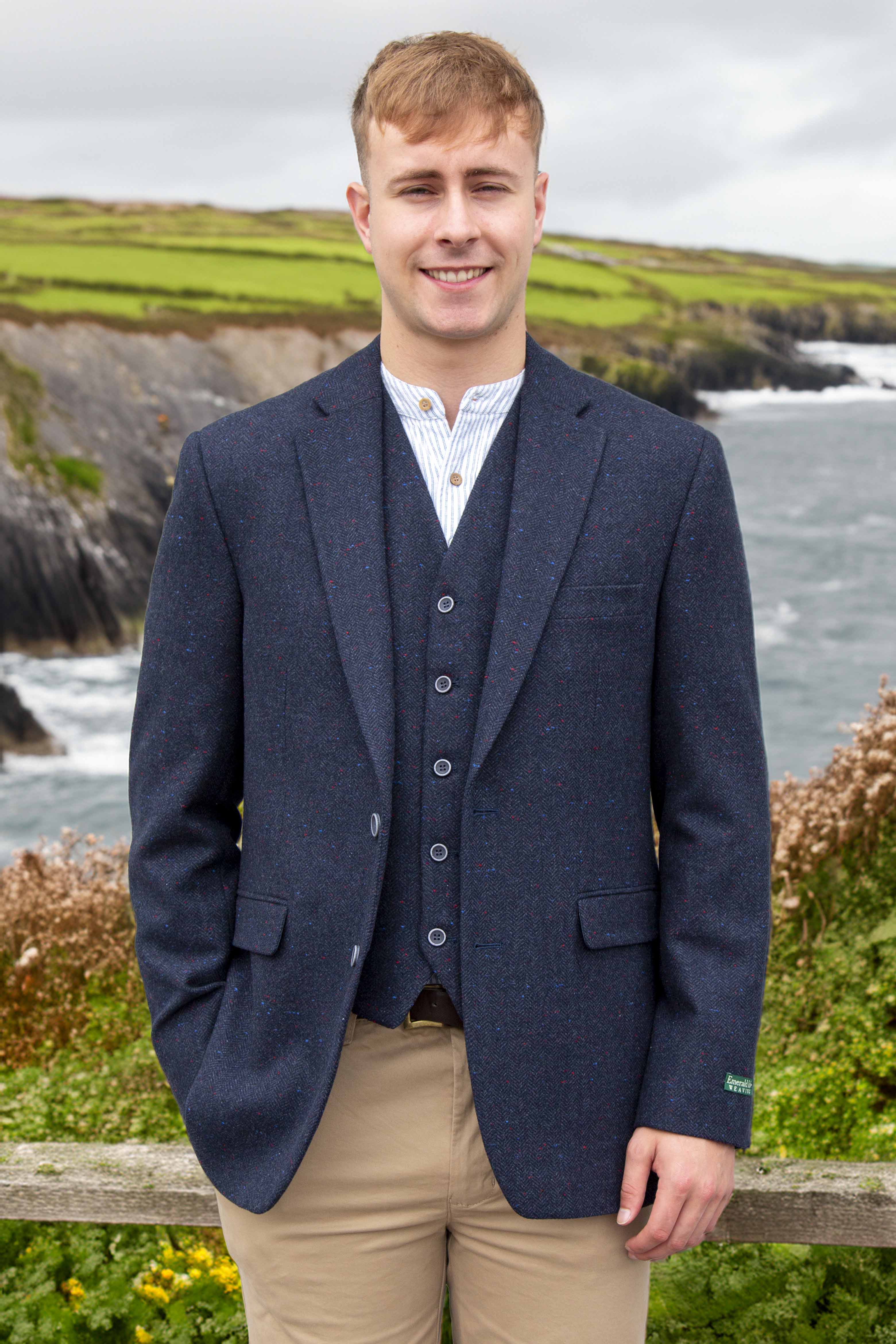 Herringbone Wool Blend Tweed Jacket [7 Colors]