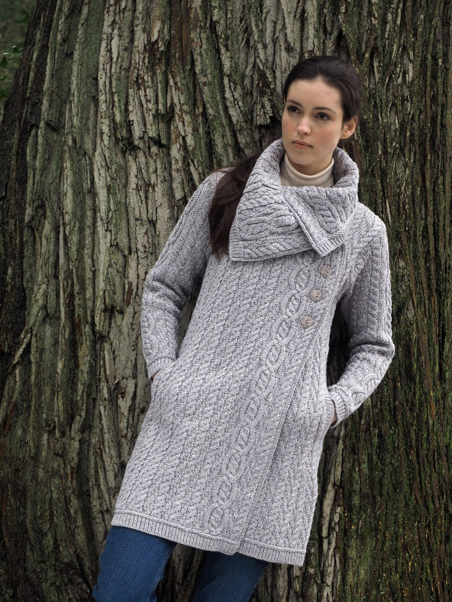 Aran Button Cardigan Coat [3 Colors]
