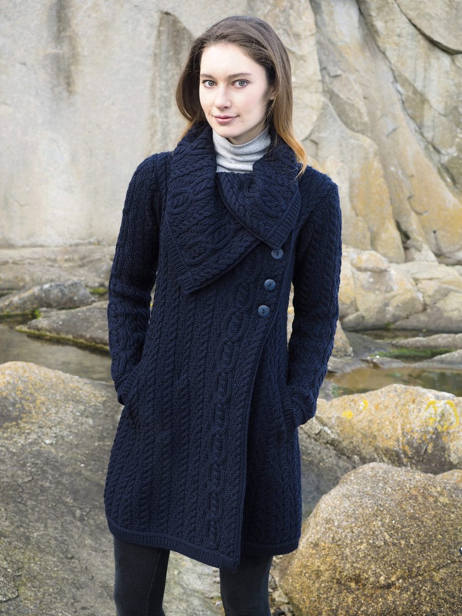 Aran Button Cardigan Coat [3 Colors]