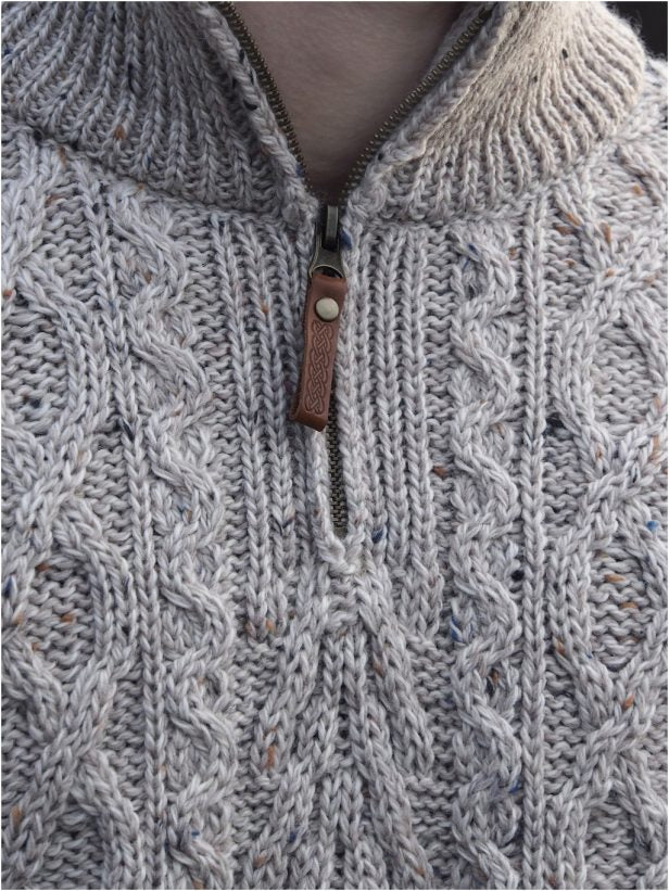 Quarter-Zip Aran Sweater [3 Colors]