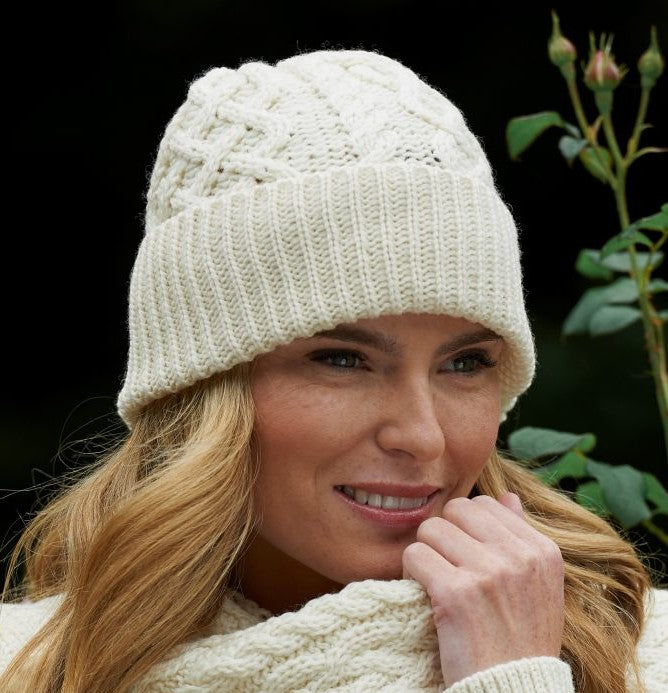 Aran Trellis Knit Beanie | Unisex [3 Colors]