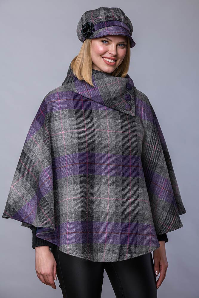 Irish Tweed Tartan Poncho [16 Colors]