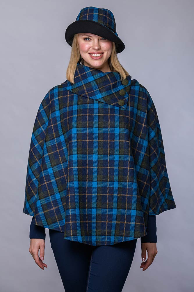 Irish Tweed Tartan Poncho [16 Colors]
