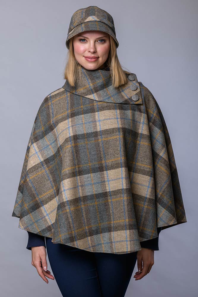 Irish Tweed Tartan Poncho [16 Colors]