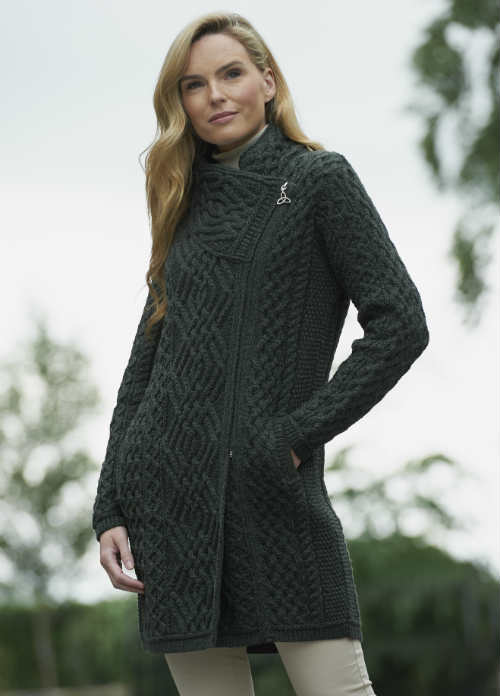 Aran Long Side-Zip Sweater [3 Colors]