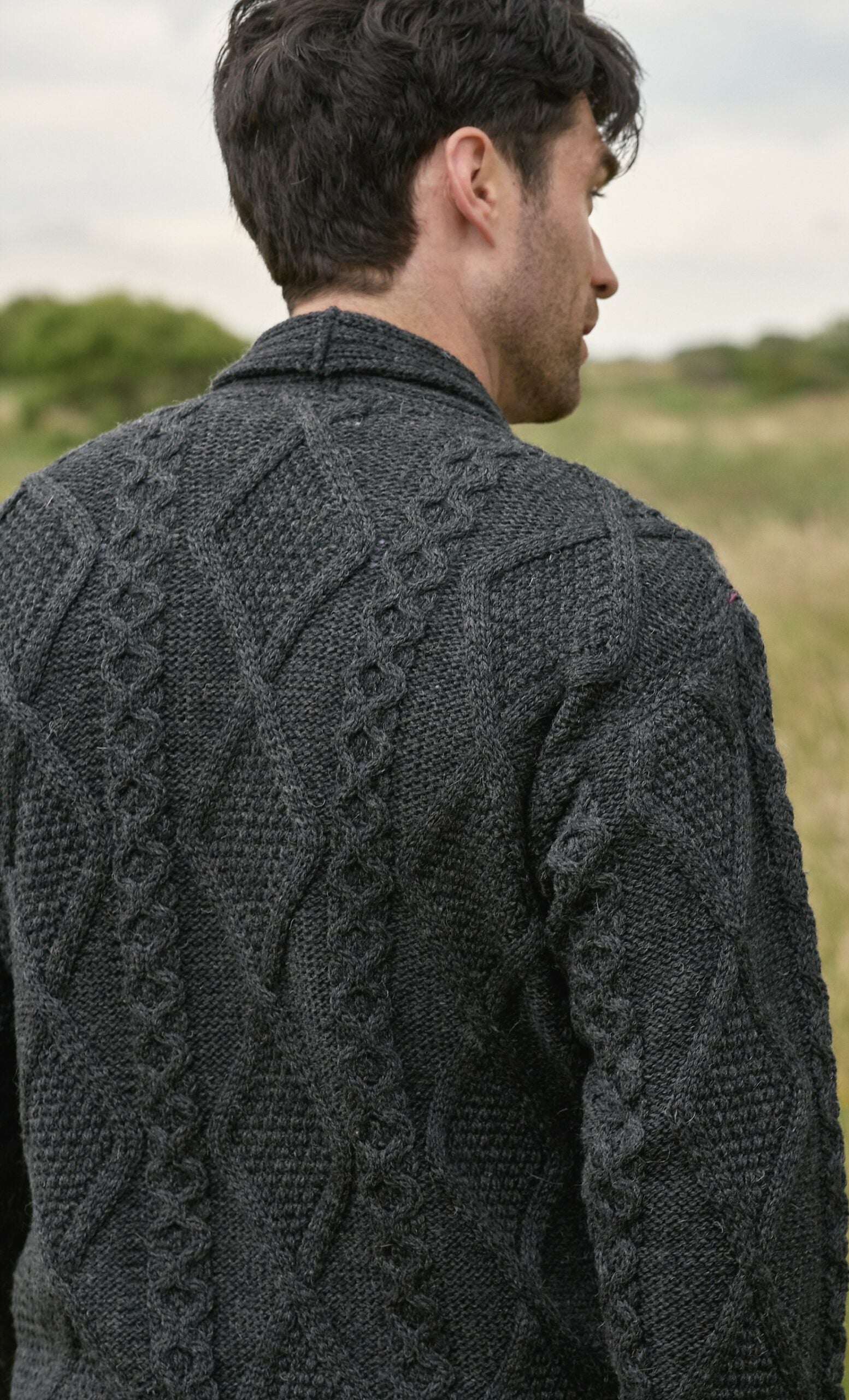 Aran Shawl Collar Cardigan [2 Colors]