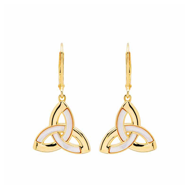 14KT Gold Vermeil Mother of Pearl Trinity Earrings