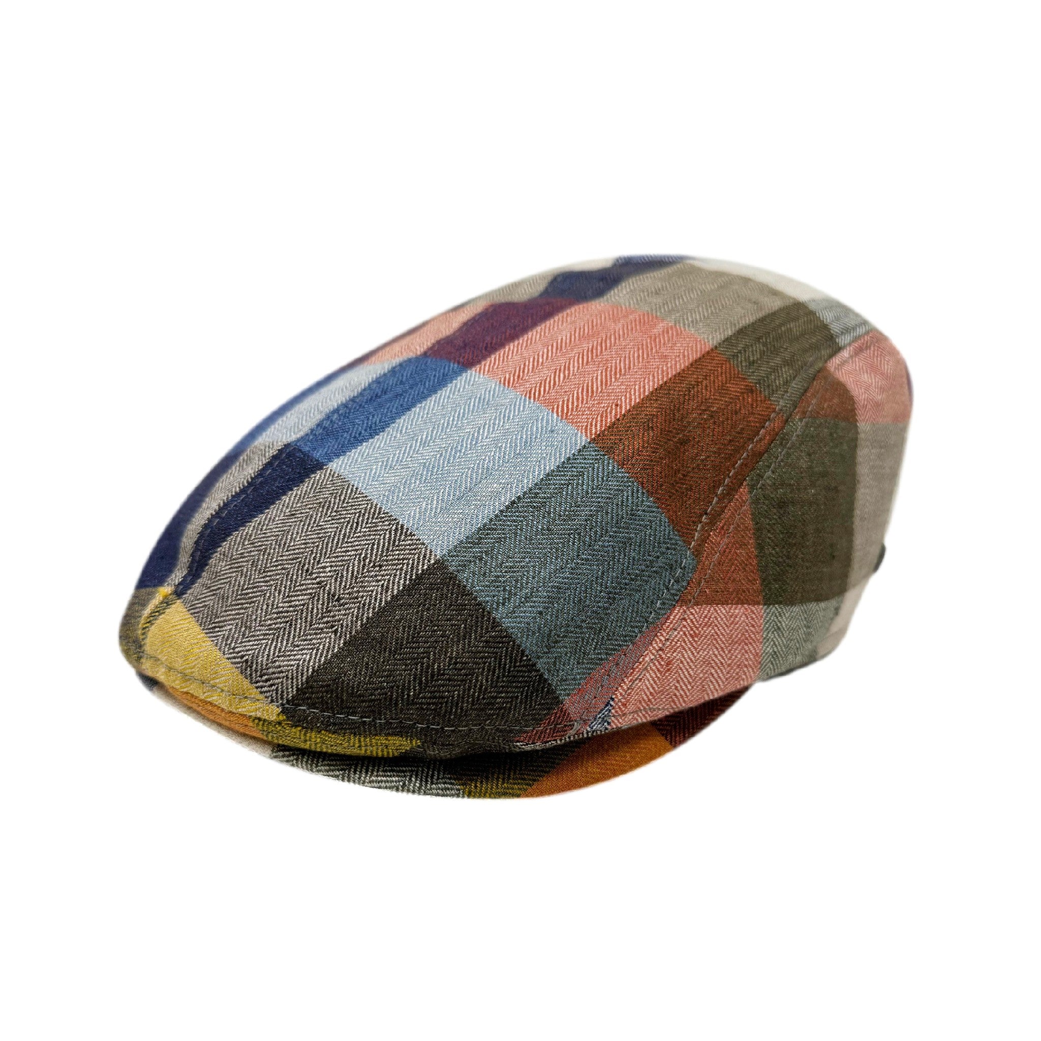 Jackson Blue & Orange Plaid Driving Cap