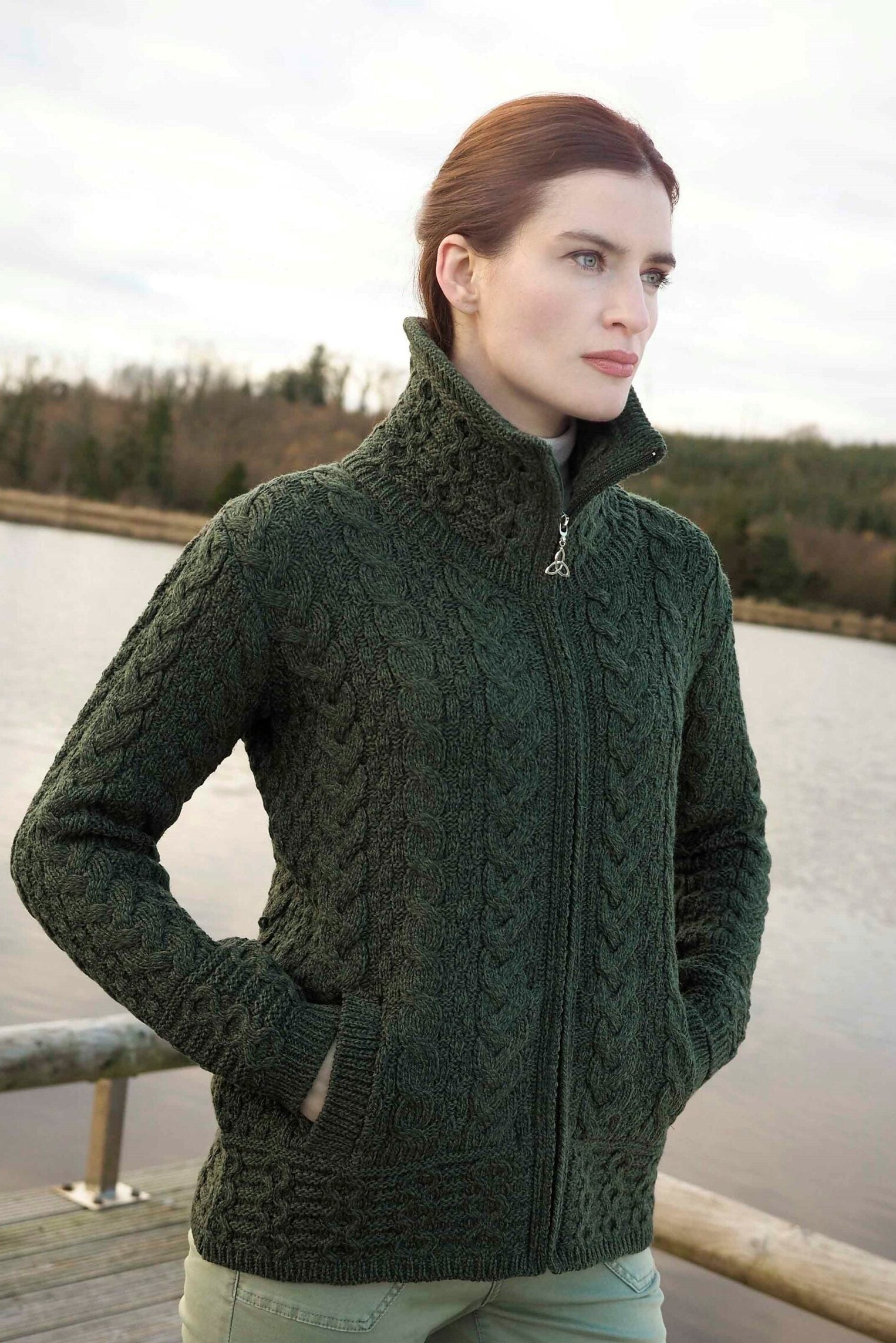 Louisburgh Double Collar Zip Cardigan [2 Colors]