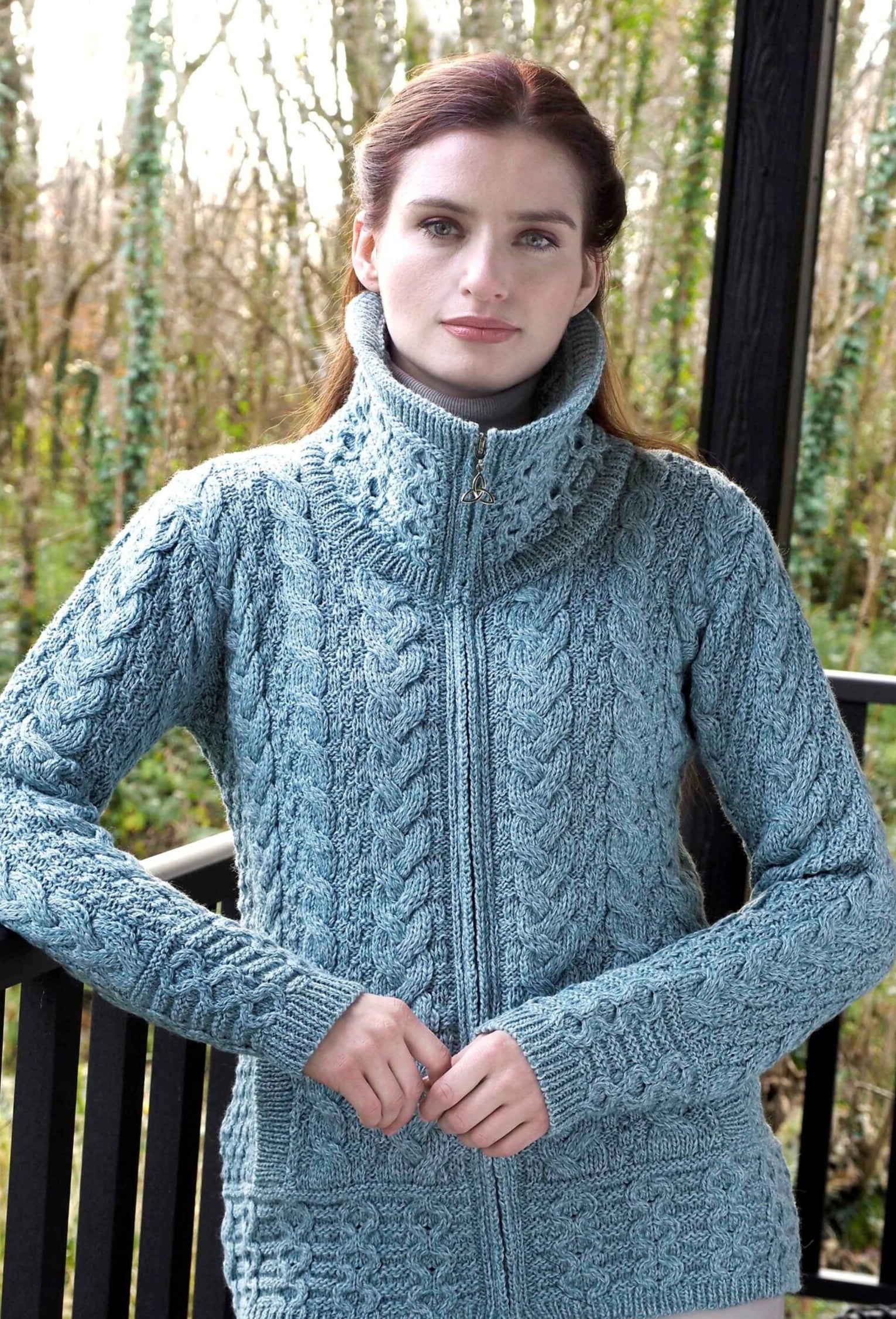 Louisburgh Double Collar Zip Cardigan [2 Colors]