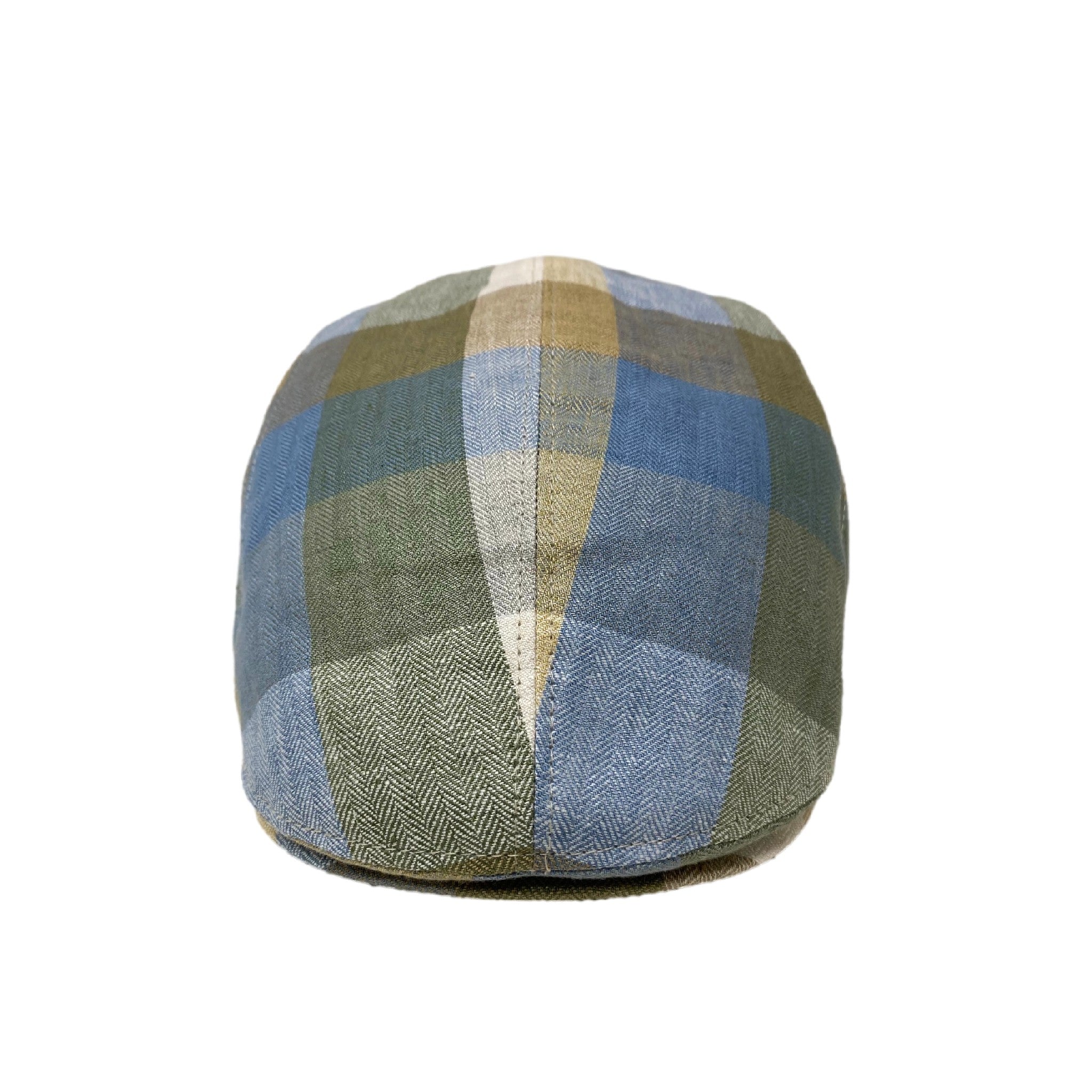 Jackson Blue & Tan Plaid Driving Cap
