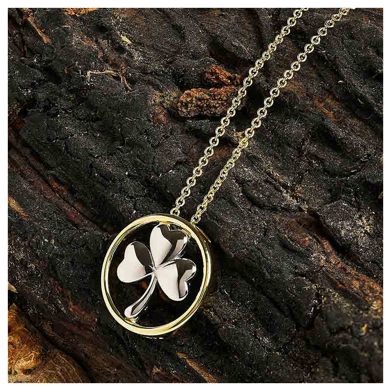 14KT Gold Vermeil Shamrock Necklace