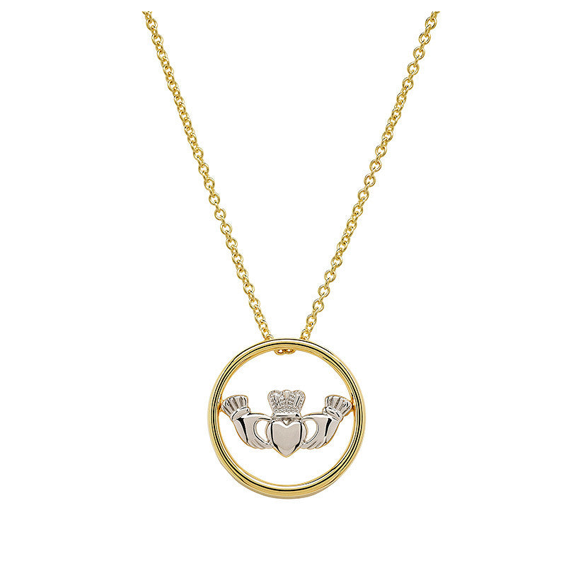 14KT Gold Vermeil Claddagh Necklace
