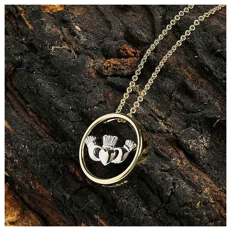 14KT Gold Vermeil Claddagh Necklace