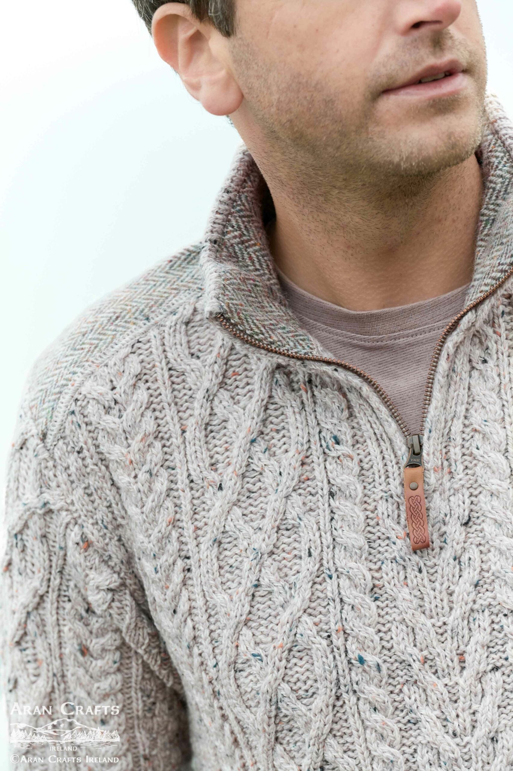 Curracloe Half Zip Sweater w/ Tweed Patch [2 Colors]