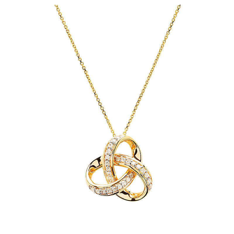14KT Gold Trinity Necklace w/ Lab Diamond