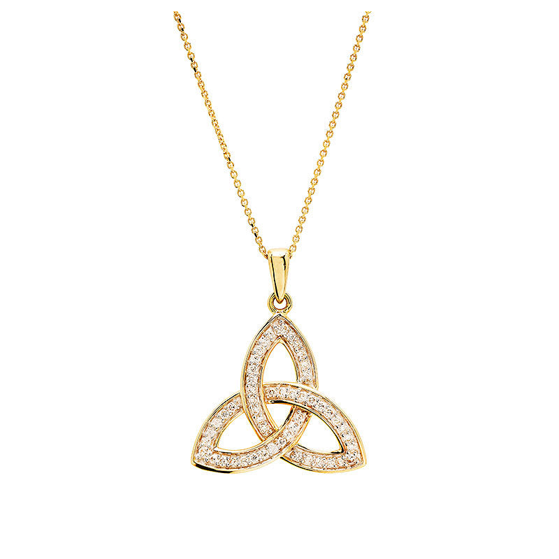 14KT Gold Trinity Necklace w/ Lab Diamond