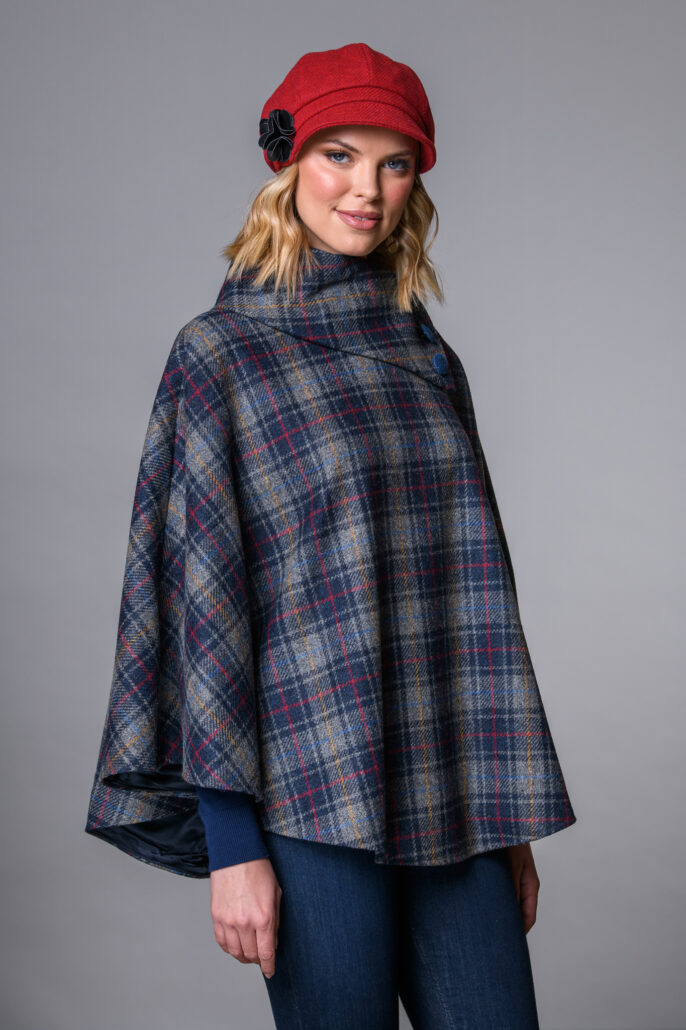 Irish Tweed Tartan Poncho [16 Colors]