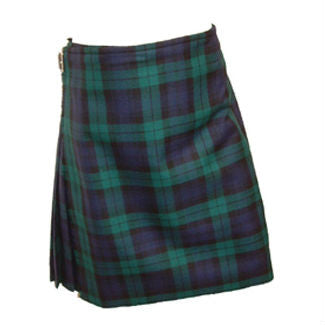 blue, green and black tartan plaid men's kilt