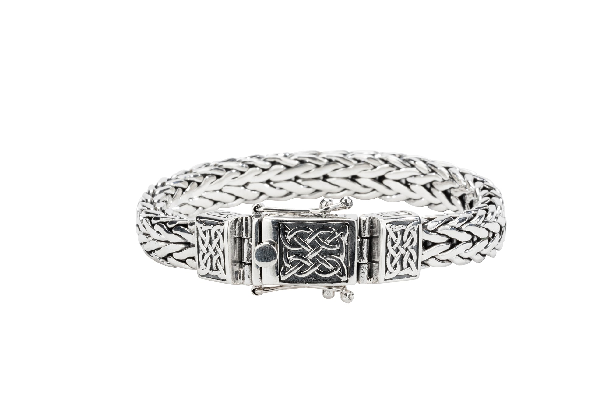 Silver Celtic Square Dragon Weave Bracelet