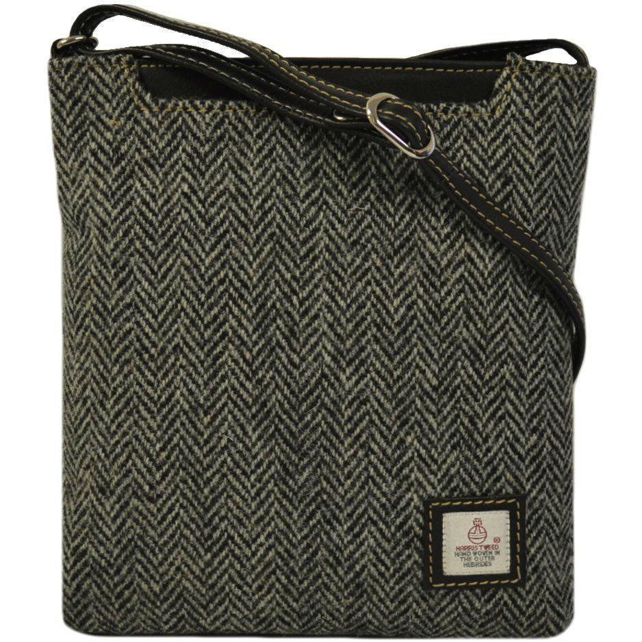 Harris Tweed Taransay Bag — Black Herringbone — Scotland House, Ltd.