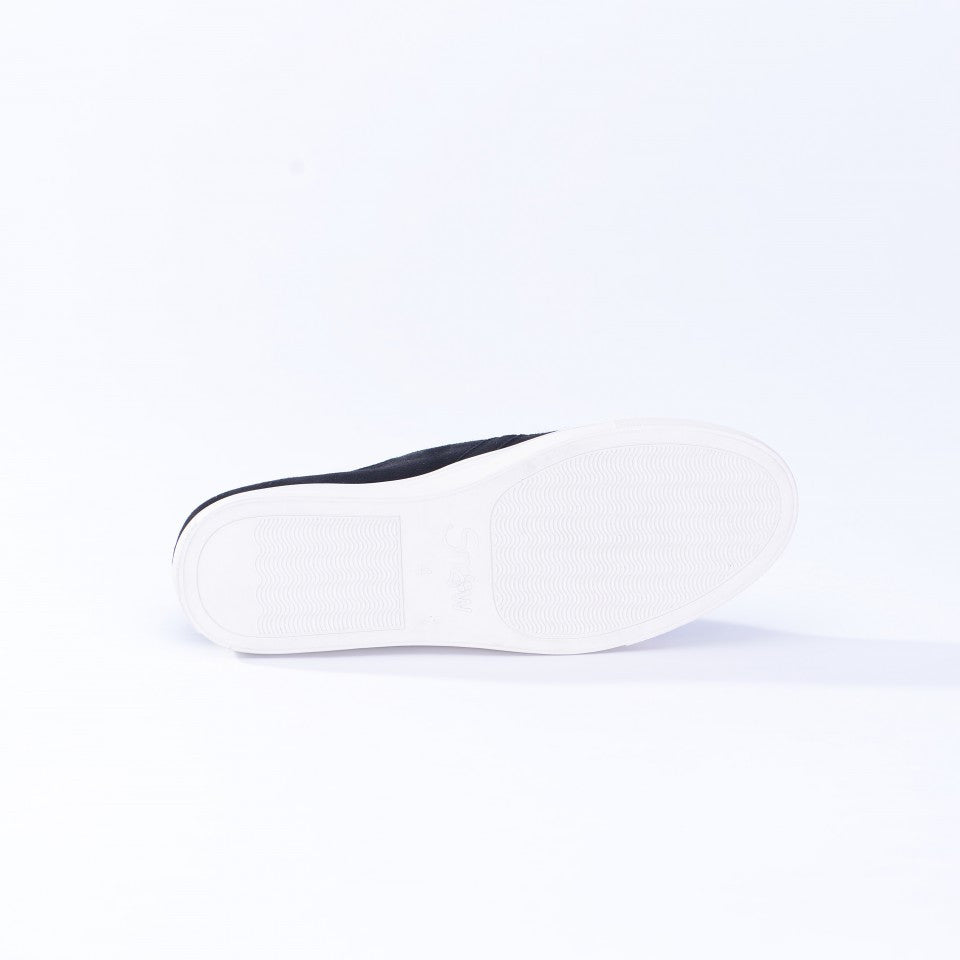 black & grey herringbone Harris Tweed trainer shoes for women