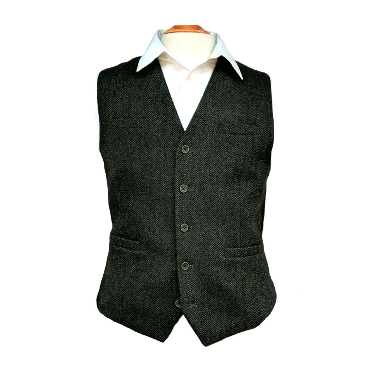 Herringbone Wool Blend Tweed Vest [6 Colors]