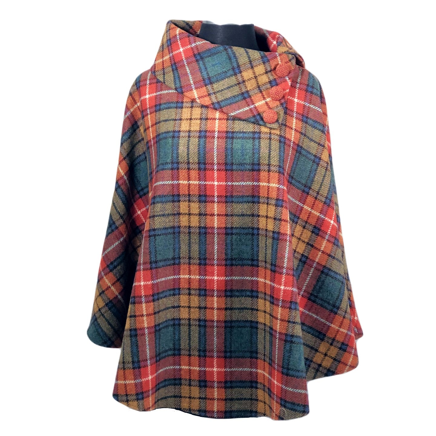 Irish Tweed Tartan Poncho [16 Colors]