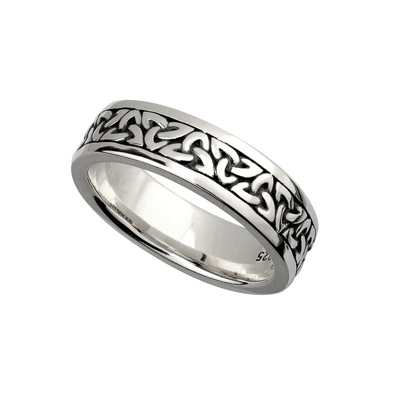 Women's Silver Oxidized Trinity Knot Ring