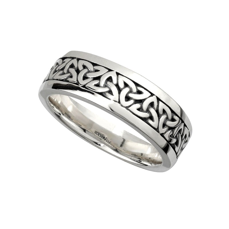 Men's Silver Oxidized Trinity Knot Ring