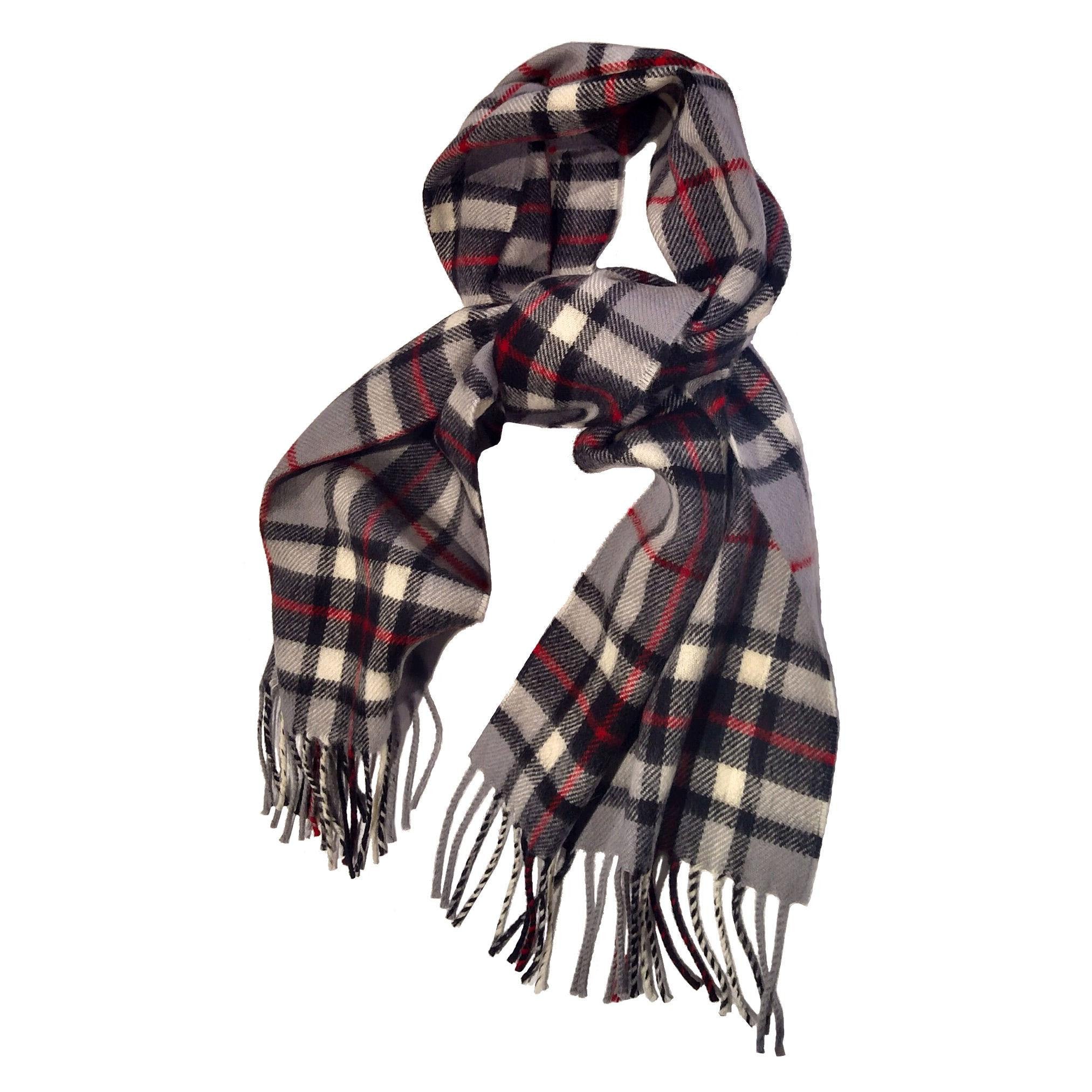 wool scarf in grey plaid, the Thomson grey tartan