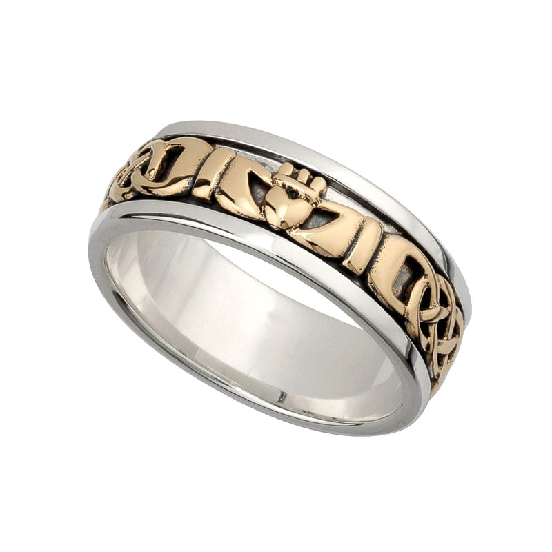 Men's Gold and Silver Claddagh Band