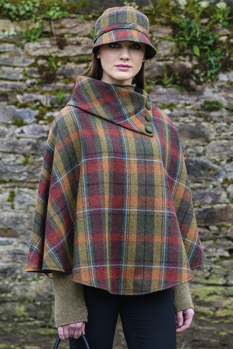 Irish Tweed Tartan Poncho [16 Colors]