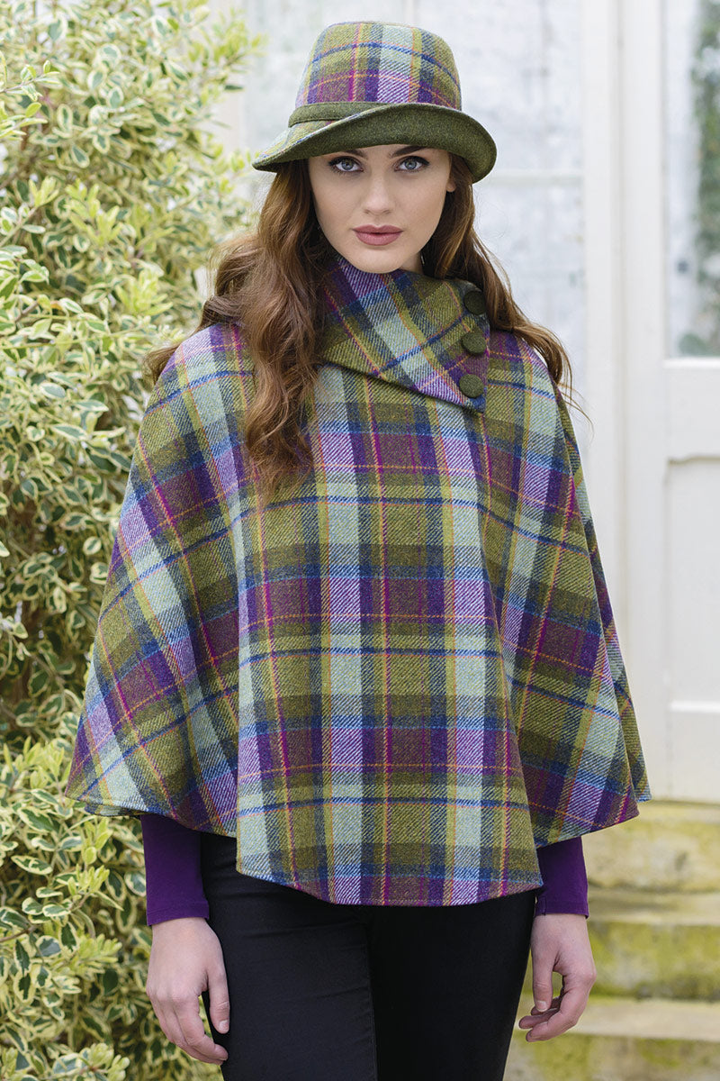 Irish Tweed Tartan Poncho [16 Colors]